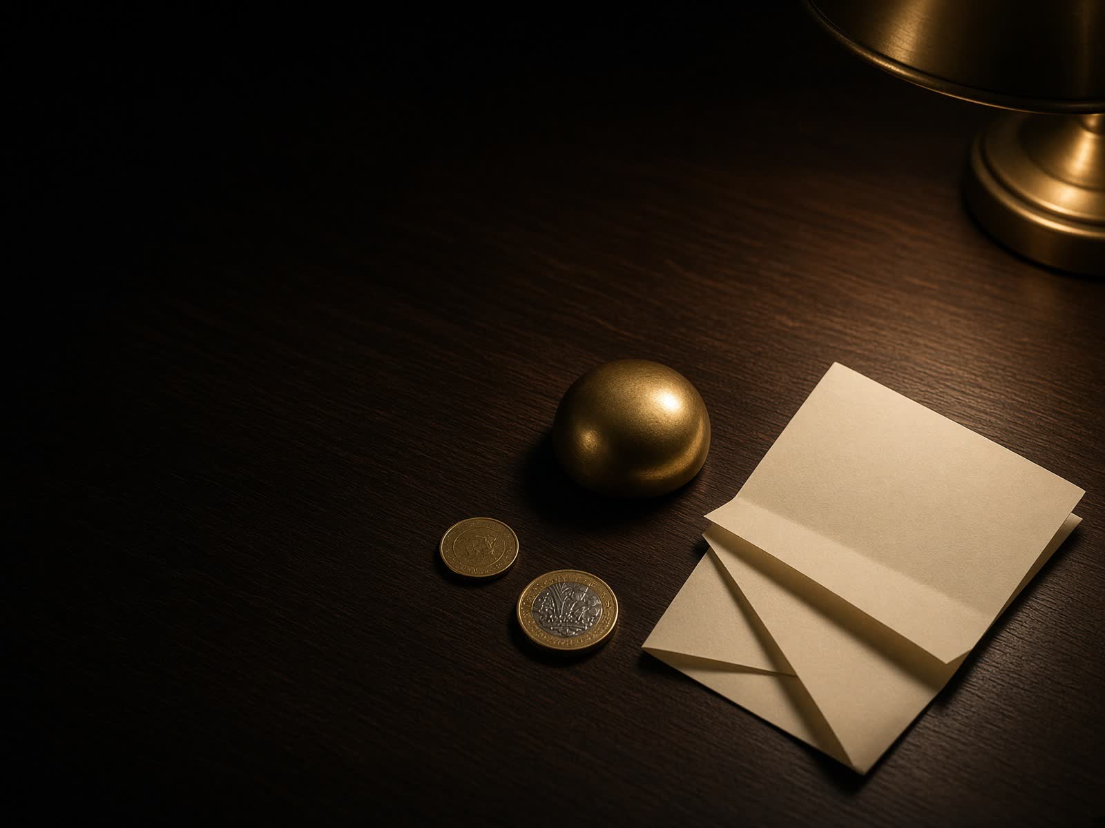 Pound and cedi on a dark desk